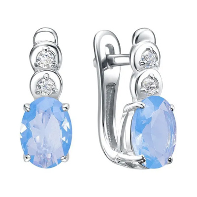 Серьги один камень С-1232-6426-1 серебро