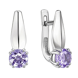 Серьги один камень С-1039-6208-1 серебро