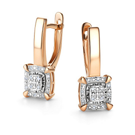Серьги 26358-100 золото Квадрат