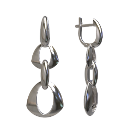 Серьги подвесные 1028802-00000 серебро Звенья