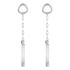 Серьги подвесные ALE3623-1 серебро Цепи