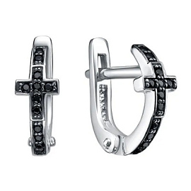 Серьги с211024.0010.01 серебро Крест