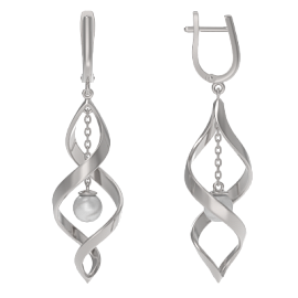 Серьги подвесные 1038702-01250-2S серебро