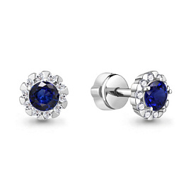 Серьги пусеты 44085Б.5 серебро